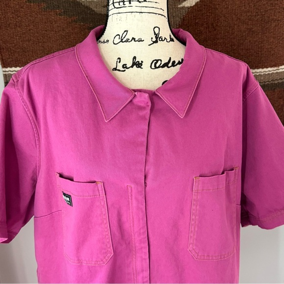 Wildfang Essential Short Sleeve Romper in Orchid - Picture 6 of 13